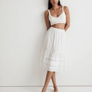 Madewell Pintucked Tiered Midi Skirt